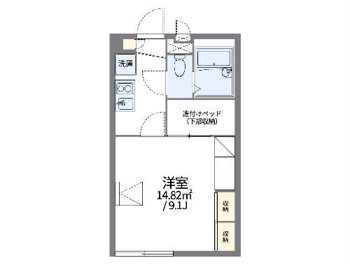 レオパレスプリウス(1K/2階)の間取り写真