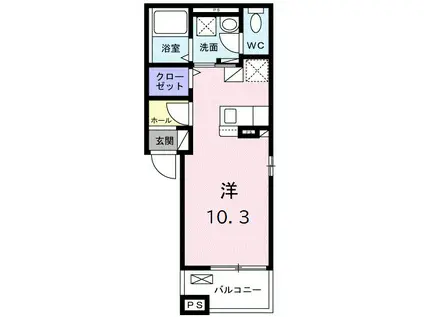 アリステラ(ワンルーム/3階)の間取り写真