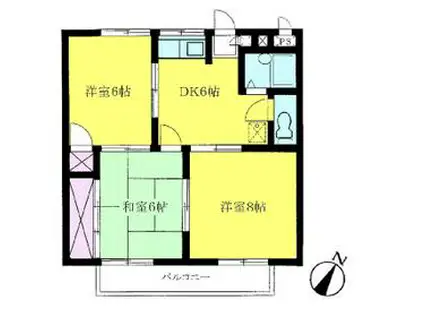 レジェンド末広A棟(3DK/2階)の間取り写真