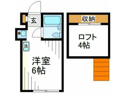 サンフラワー北烏山(ワンルーム/1階)の間取り写真
