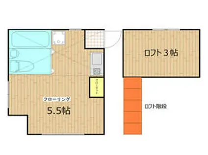 ピュアハウス中島町1(ワンルーム/1階)の間取り写真