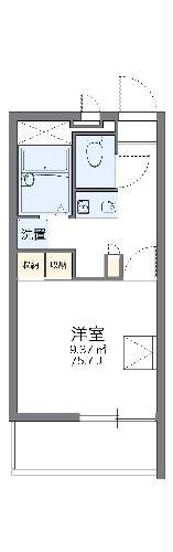 レオパレスON&OFF(1K/1階)の間取り写真