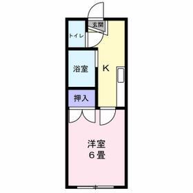 イーストアベニュー(1K/2階)の間取り写真