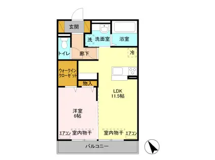 ファイン ビュー(1LDK/3階)の間取り写真
