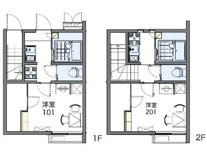 レオネクストPEARS(1K/1階)の間取り写真