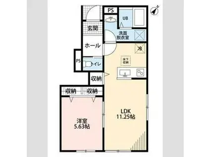 リーブルファイン南桜井Ⅵ(1LDK/1階)の間取り写真