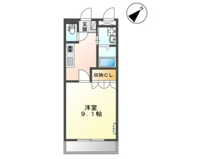 サンハイツ折坂(1K/2階)の間取り写真