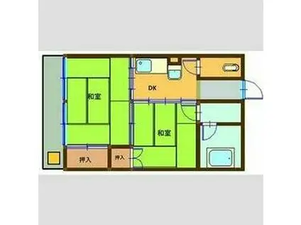 レジリエンス三里(2DK/2階)の間取り写真