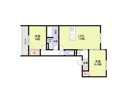 守山区守山三丁目計画A棟(2LDK/2階)の間取り写真