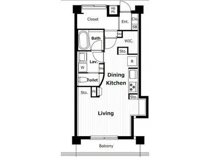 若松町サマリヤマンション(ワンルーム/3階)の間取り写真