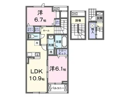 パ・マルⅠ(2LDK/3階)の間取り写真