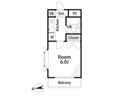 グリーンハイツ大南(1K/4階)の間取り写真