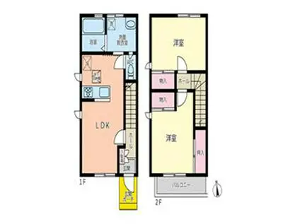 グランディール中川(2LDK)の間取り写真