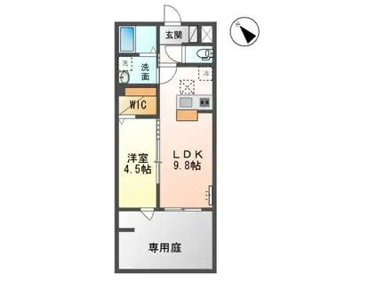 コンフォール(1LDK/1階)の間取り写真