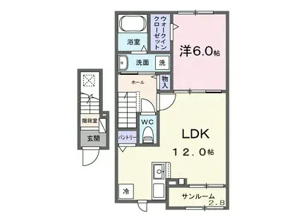 城南さくら(1LDK/2階)の間取り写真
