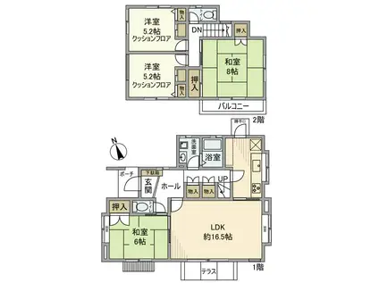 小田急電鉄江ノ島線 藤沢本町駅 徒歩11分 2階建 築40年(4LDK)の間取り写真