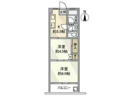 下落合グリーンパーク(2K/3階)の間取り写真