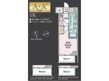 HYS TODA MAXIV(1K/4階)の間取り写真