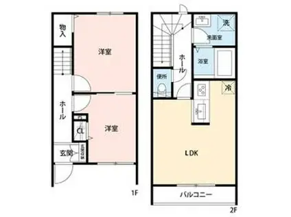 パーシモン(2LDK)の間取り写真