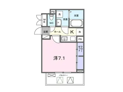 パークガーデン(1K/2階)の間取り写真