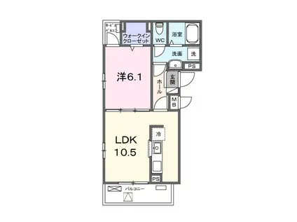 パークガーデン(1LDK/3階)の間取り写真