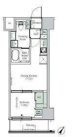 ONE ROOF RESIDENCE KIBA イースト(1DK/4階)の間取り写真