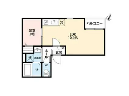 WARREN ENMEI Ⅰウォーレンエンメ(1LDK/3階)の間取り写真