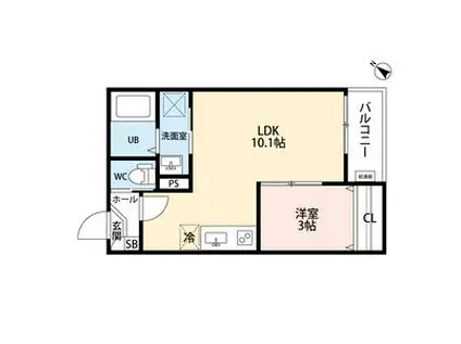 WARREN NAKASHIOTA Ⅶウォー(1LDK/1階)の間取り写真