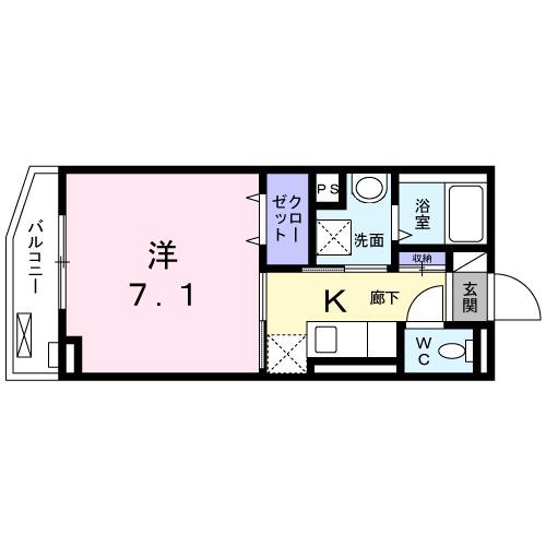 FOREST成増(1K/1階)の間取り写真