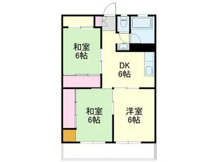 LAKE GARDA(3DK/3階)の間取り写真