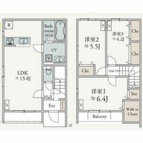 GRANDIR木更津Ⅲ棟(3LDK/1階)の間取り写真