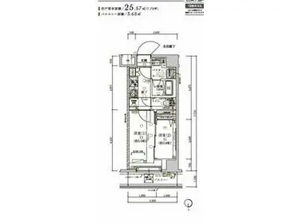 メインステージ浮間舟渡(2K/3階)の間取り写真