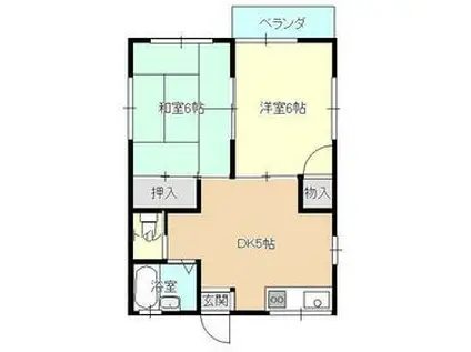 コーポヒロ(2DK/1階)の間取り写真