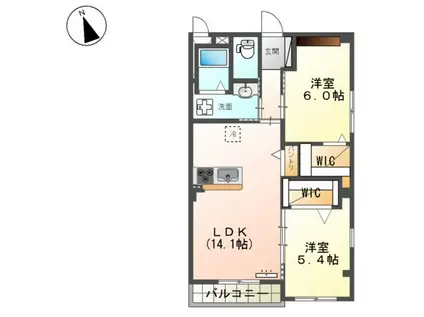新宮町下府マンション(2LDK/3階)の間取り写真