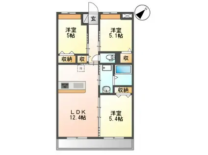 フォートレスJ(3LDK/3階)の間取り写真