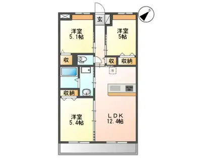 フォートレスJ(3LDK/3階)の間取り写真