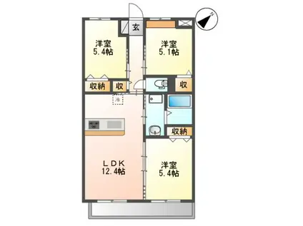 フォートレスJ(3LDK/4階)の間取り写真