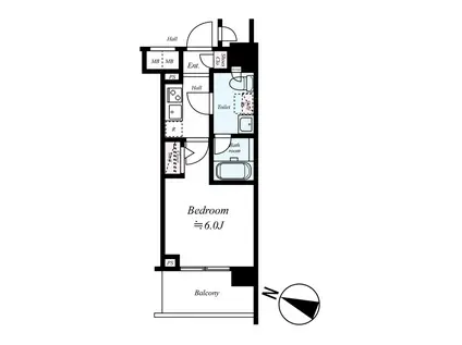 メインステージ川崎ウエスト(1K/7階)の間取り写真