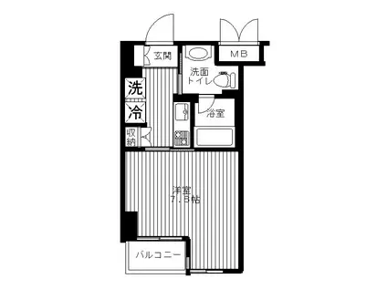 セリーズ門前仲町(1K/6階)の間取り写真
