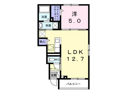 ルミナス光(1LDK/1階)の間取り写真