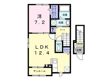 ルミナス光(1LDK/2階)の間取り写真