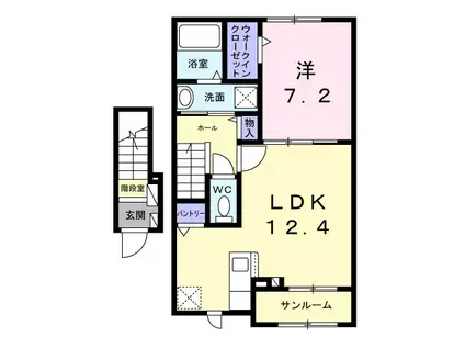 ルミナス光(1LDK/2階)の間取り写真