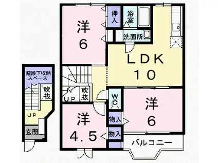 トリムハウスE(3LDK/2階)の間取り写真