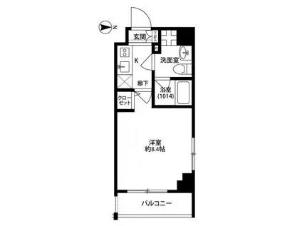 プレール・ドゥーク潮見(1K/5階)の間取り写真