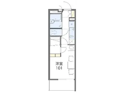 レオパレス日置(1K/1階)の間取り写真