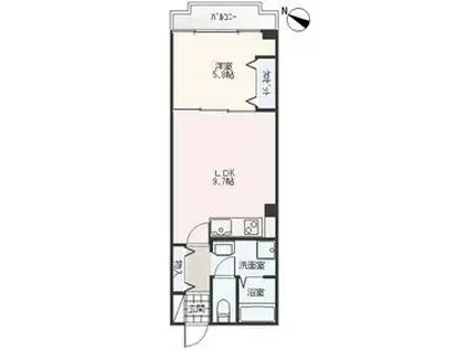 佐々木第2マンション(1LDK/2階)の間取り写真