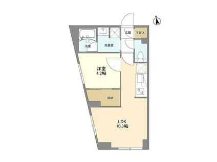 ウェルスクエア学芸大学Ⅱ(1LDK/4階)の間取り写真