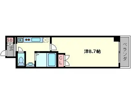 マインズ・コム四条大宮(1K/5階)の間取り写真