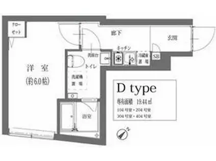 MAXIV BASIC 荻窪(1K/3階)の間取り写真