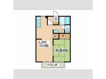 サンライフ(1LDK/1階)の間取り写真